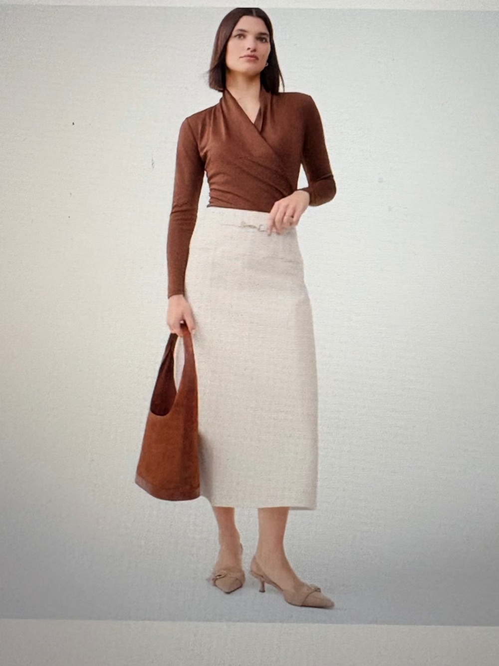 NWT Ann Taylor Horsebit Denim Midi Skirt